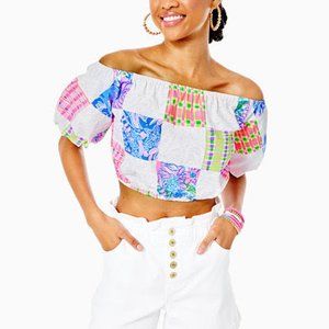 NWT Lilly Pulitzer Esmeray Off-The-Shoulder Cropped Top